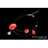 Collier coquelicot double rang