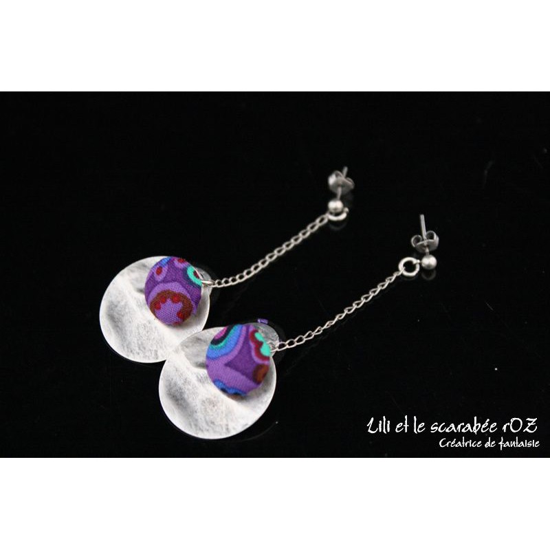 Boucles d'oreilles pendantes colorées 02