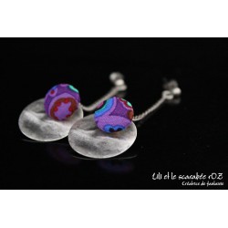 Boucles d'oreilles pendantes colorées 02