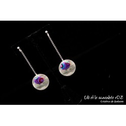 Boucles d'oreilles pendantes colorées 02