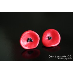 Boucles d'oreilles puces coquelicots / PROS