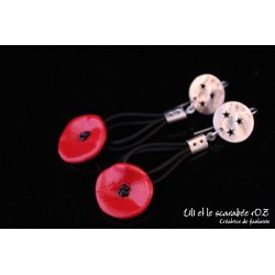 Boucles d'oreilles pendantes coquelicots / PROS