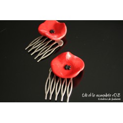 Peigne à cheveux coquelicot / PROS