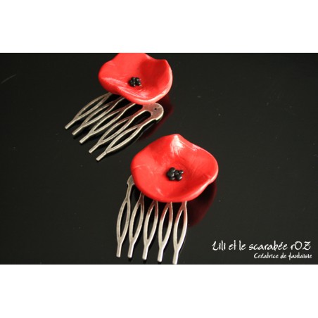 Peigne à cheveux coquelicot / PROS