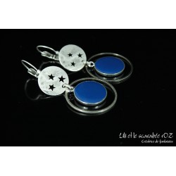 Boucles d'oreilles médaillons Féérie Nomade bleu